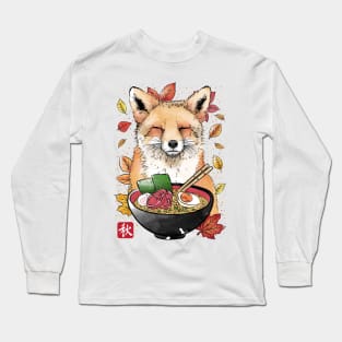 Fox, Leaves and Ramen Long Sleeve T-Shirt